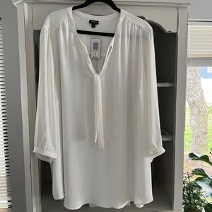 Torrid Womens Blouse Pullover Harper 3/4 Sleeve New NWT Ivory Size 4